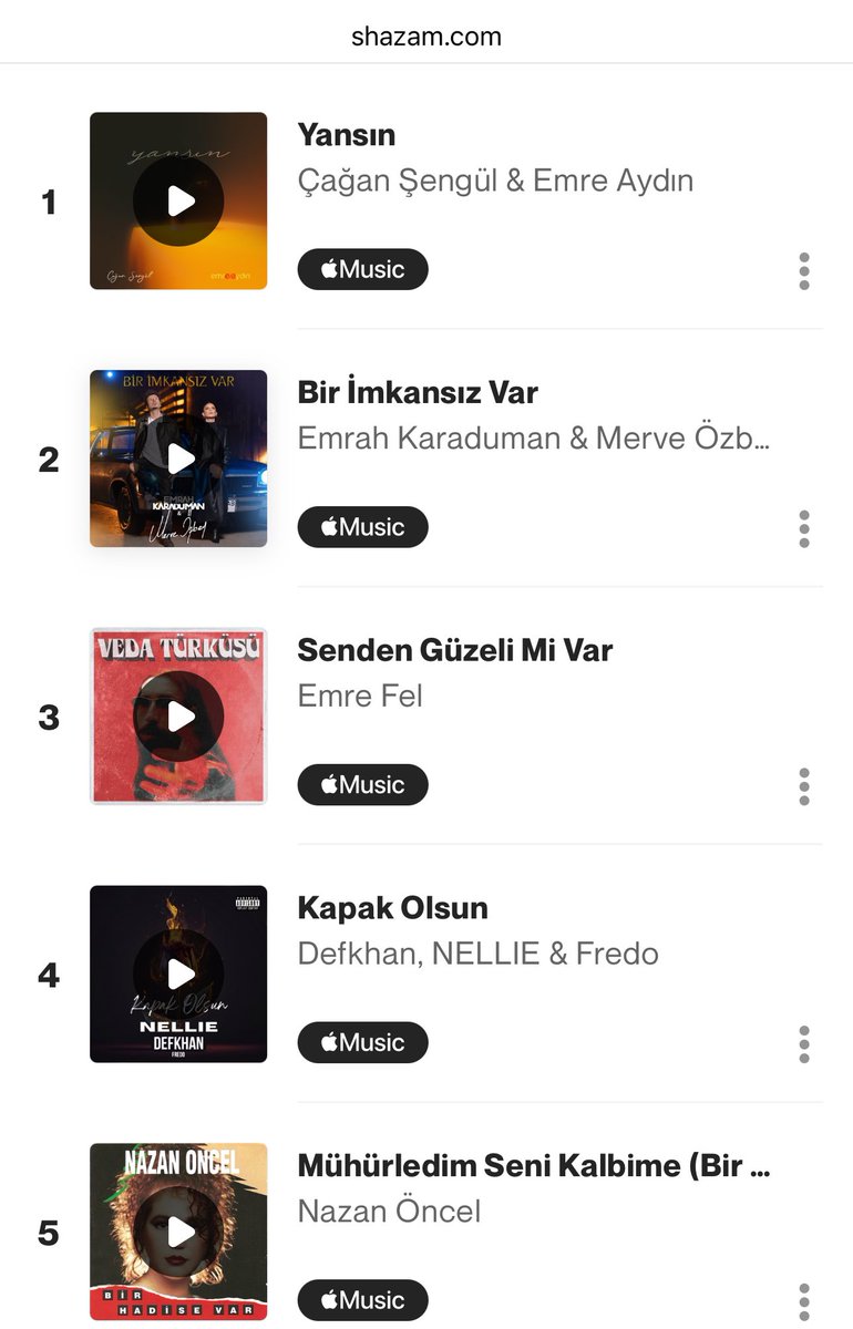 #yansın shazam 200 Türkiye listesinde 1 numara. 🫶🏻 <a href="/cagansenguul/">Çağan Şengül</a>