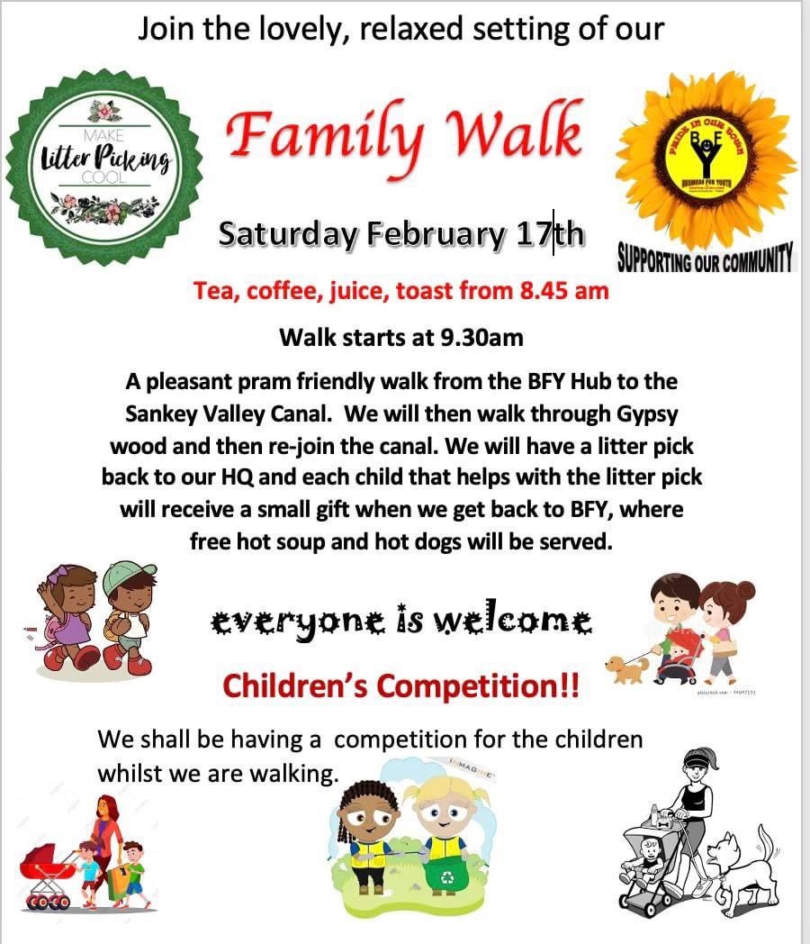 Why don’t you bring the family to this Saturdays lovely family walk .