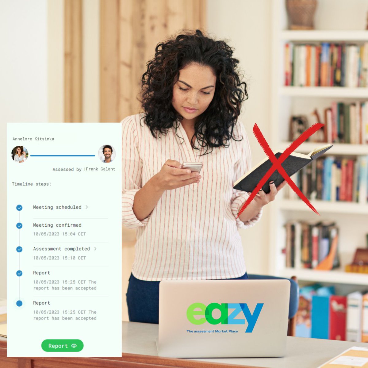 Are you also tired of juggling diaries, making/rescheduling appointments, inviting/testing participants ,searching mail addresses? A waste of time, it can be simpler!
With Eazy+ everything in 1 simple app. 
Eazy+ for ❤️, free until end of February for 2024 for all assessors.