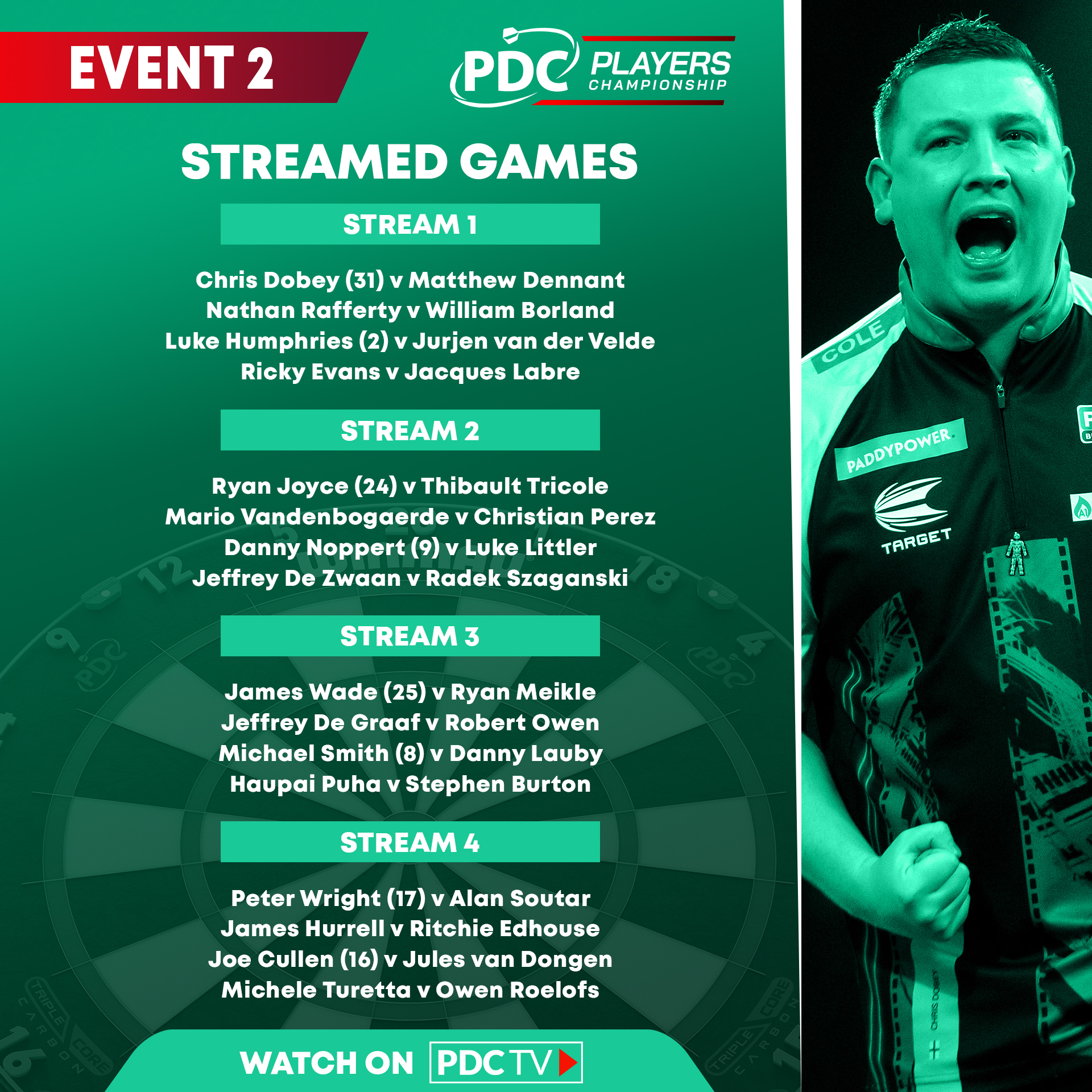 Pdc live clearance