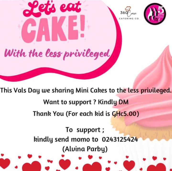 gr8mxn's tweet photo. guys, so tomorrow is purely LOVE day. and  @360crave is doing some lovely cake sharing with the street kids. if you want to support this course, you can send a dm to them or send momo to 0243125424. 
¢5 for a kid. 

show your love and repost this, thank you. ❤️ https://t.co/oSvar42LBv