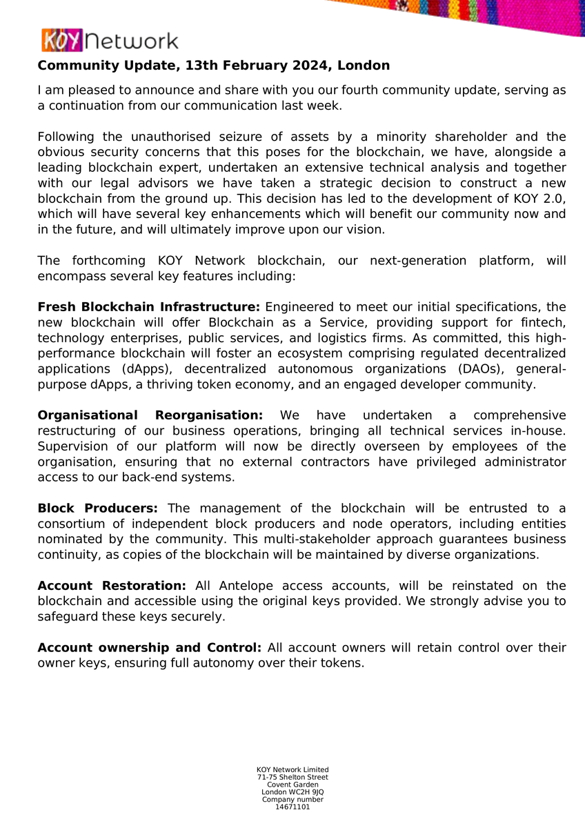 missherabitcoin's tweet image. 📣 JUST IN: KOY 2.0 IS HERE, ushering in a new era of innovation and community empowerment! Check the latest community update document, outlining the incredible journey ahead. 

Dive in and join us on this thrilling ride! 🧵 👇
#KOYv2 #KOYJumuiyaDAO #KOYJumuiya $KOYN