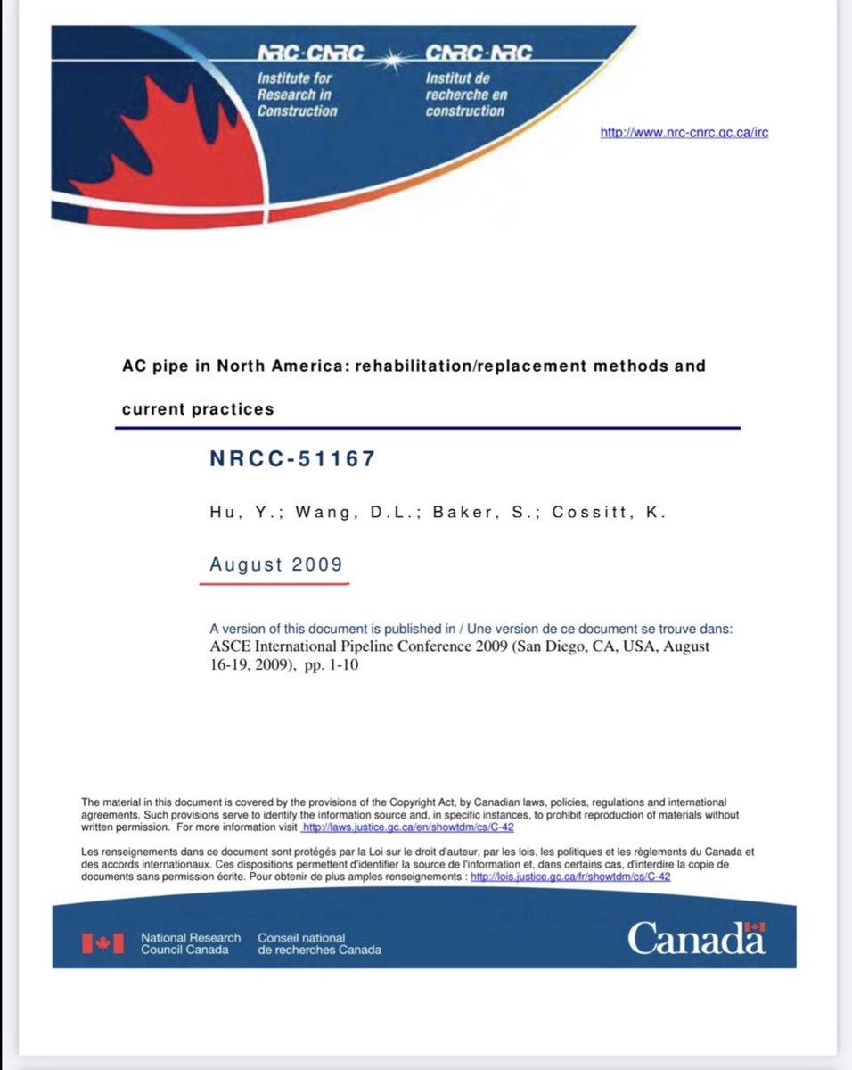 One of the “incredibly valuable” things Communities of Tomorrow funded were a series of very specific studies on old asbestos cement water pipes. Why weren’t they archived on the SUMA website as promised? <a href="/ProvAuditorSK/">Provincial Auditor of Saskatchewan</a> <a href="/rbuscholl/">Rose Buscholl</a> <a href="/GpcHunter/">NaomiHunterGPC</a> <a href="/NWRPodcast/">Michael Medby</a>