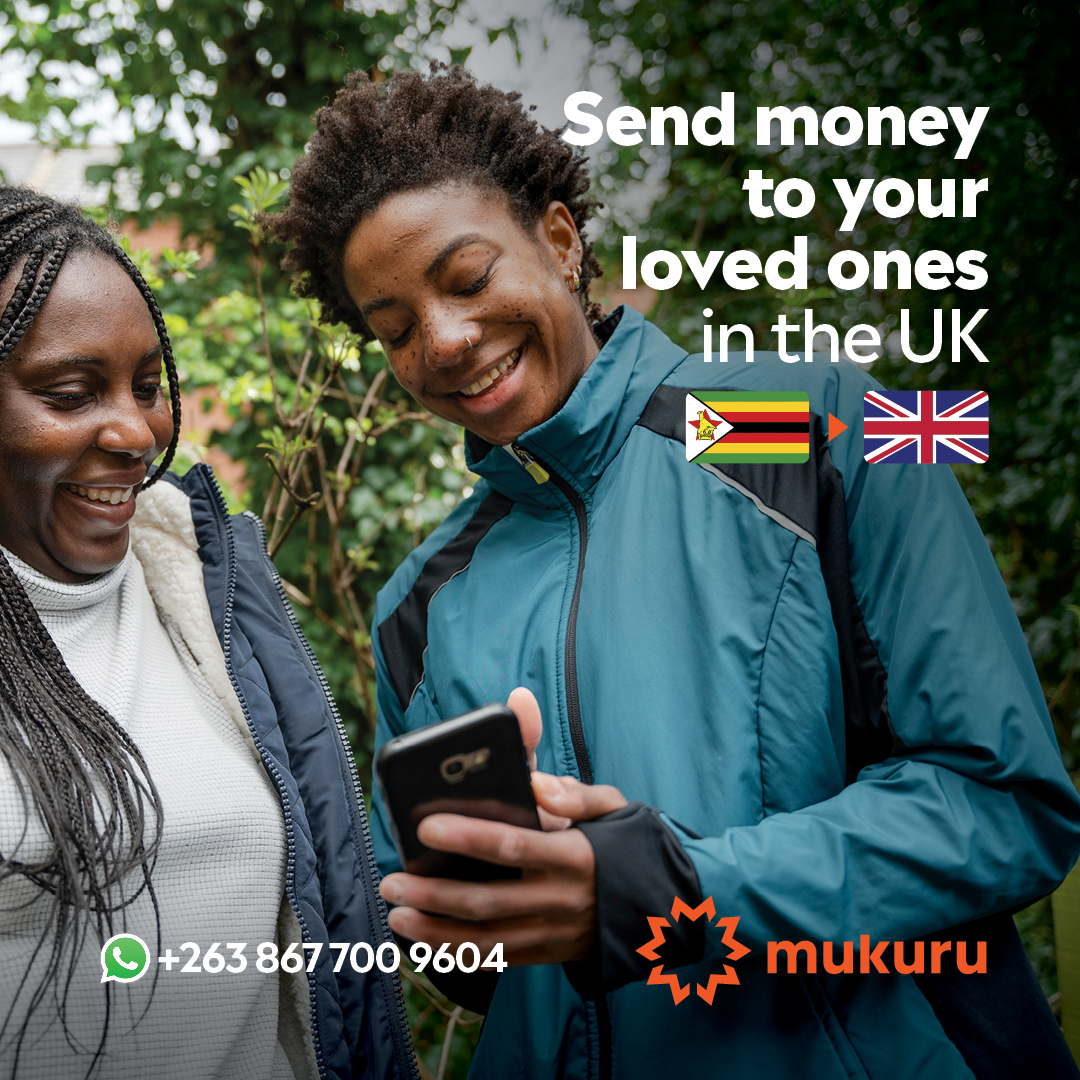 Mukuru Champions in Zimbabwe! Send money the fast, easy and secure way from Zimbabwe to the UK. With just a few clicks, you can easily and securely send money to your loved ones, into any bank account in the UK. ​ Whatsapp ''Hi'' to +263 867 700 9604 to start sending today!