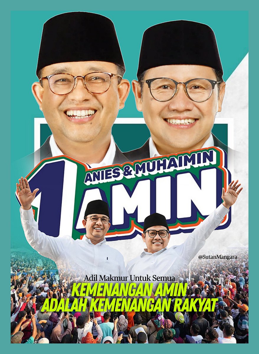 Alexand72744952's tweet photo. @zainul_munas @aniesbaswedan @cakimiNOW Kemenangan AMIN adalah Kemenangan Rakyat. 

Insya Allah kita akan menangkan dan kita wujudkan Perubahan untuk Indonesia yang adil dan sejahtera. AMIN ya Rabbal Alamin.

@aniesbaswedan 
@cakimiNOW 

#01AMINwinElection https://t.co/UyxPLltxkN