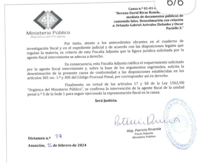 elnacionalpy's tweet photo. DESTACADO | 🔴

🔹Fiscalía pide que denuncia por presunto título falso del presidente del Jurado de Enjuiciamiento de Magistrados, Orlando Arévalos, sea "archivada", según pedido  de la fiscal adjunta Patricia Rivarola 

#ElNacional https://t.co/mmqVz5wDEZ