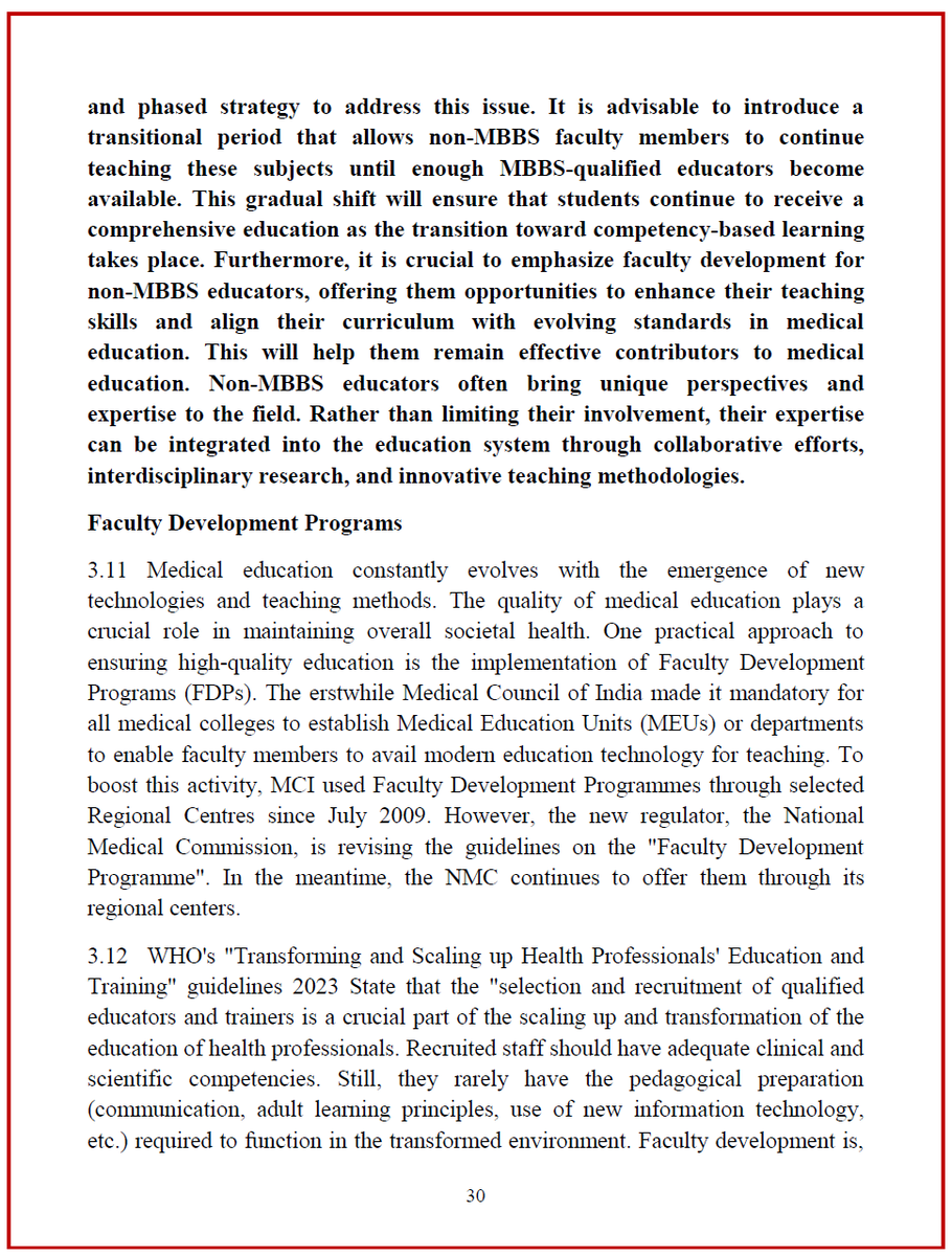 NMMTA_Assn's tweet photo. NMMTA extends its gratitude to the Parliamentary Committee on Health & Family Welfare for their supportive stance regarding teachers holding medical MSc/PhD qualifications.

We reiterate our plea to cease hostilities and persecution against teachers with these qualifications. 

Aligning with the committee's report, our association advocates for the reinstatement of the MCI's TEQ guidelines concerning the appointment of "non-medical" teachers.

Our commitment remains steadfast in enhancing the standards of medical education within the CBME framework. All we request is an end to hostilities and equal opportunities for employment and advancement.

We hope that @MoHFW_INDIA  will assert its authority over the prejudiced and hostile NMC to ensure our safety and uphold justice. @OfficeOf_MM @mansukhmandviya @PMOIndia