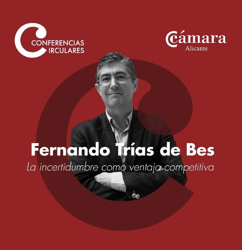 🔴 Conferencias Circulares con Fernando Trías de Bes, escritor y economista español. 

🗓️ 20 de febrero a las 10.00h en Restaurante Golf Bonalba. 

🎥 Evento exclusivo para socios “La incertidumbre como ventaja competitiva”.