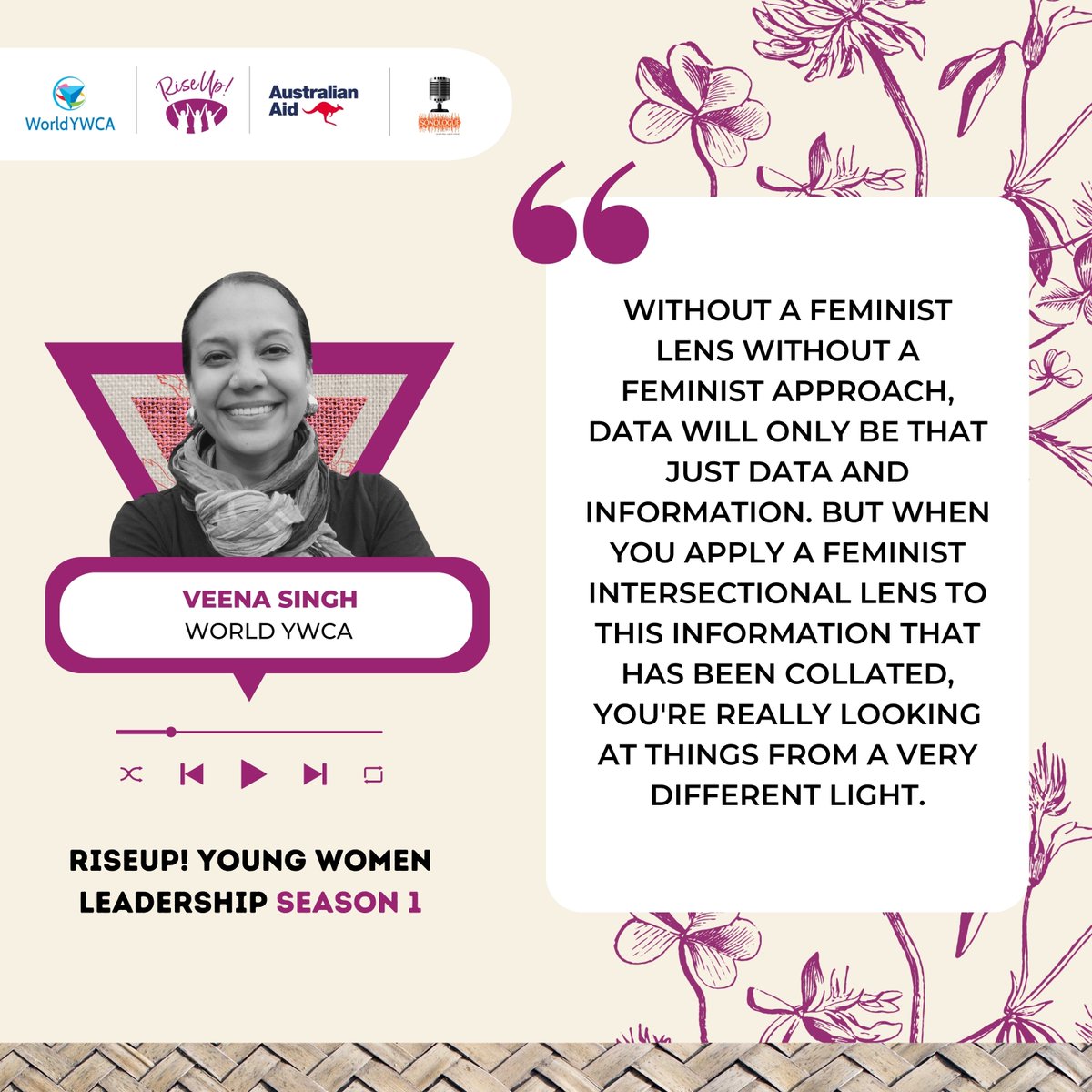 🎧Tune in to Episode 5 of #RiseUp! Podcast on 'Evidence Generation', where #YWCALeader @veenasingh shares profound insights on data empowerment through a feminist lens. Together, let's ensure data benefits women & young women. 🎙️cutt.ly/3wVfY4pd
