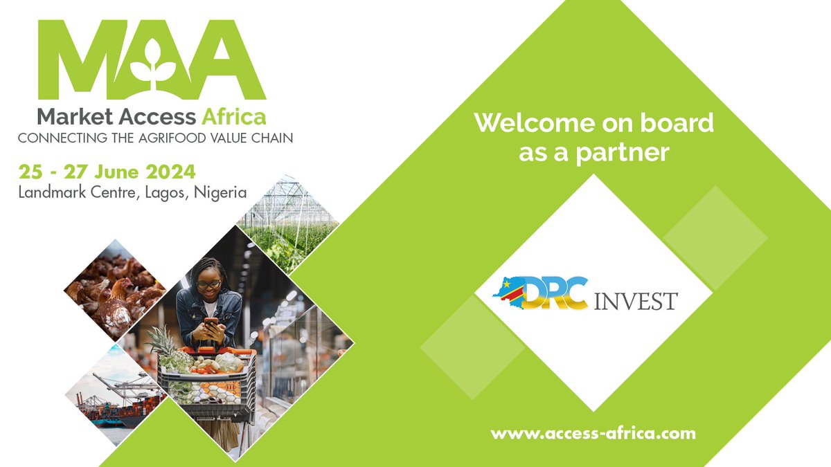 AgriCouncil's tweet photo. The @agricouncil is thrilled to welcome @InvestDrc
as a partner for #MAA24.  

Register today to make use of our early bird special. (Offer ends 29 February 2024) 🔗 https://t.co/G1H0JF5rvs 📷 https://t.co/e5jhXBI5vb #Agribusiness #Partnership https://t.co/d26pkE6Aby