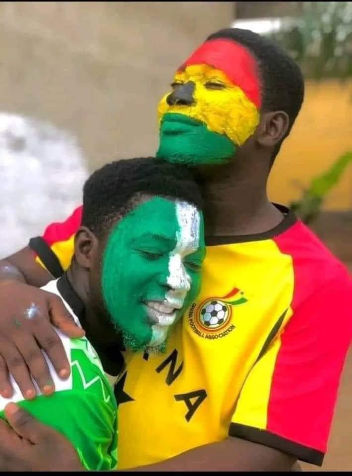 sethagyiri's tweet photo. After all the trolls, just know that Ghana and Naija are still brothers 😂😂😂😂. 
#AFCON2023Final #AFCON2023 #Ghana #Naija https://t.co/jnJ16c3l11