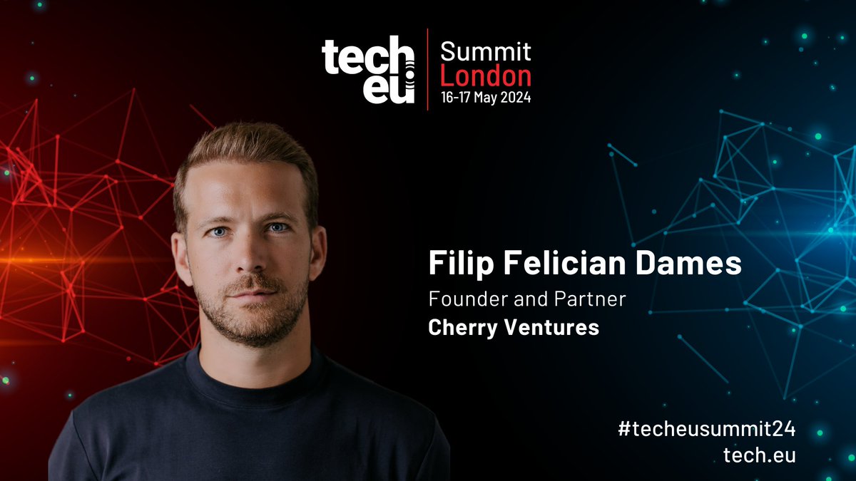 We are delighted to share that Filip Felician Dames (<a href="/filipdames/">Filip Dames</a>), Founder and Partner of <a href="/CherryVentures/">Cherry Ventures</a>, will be joining our #techeusummit24 🚀