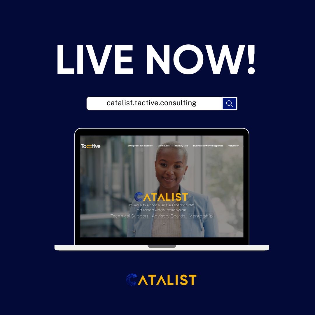 It's here! 

The CATALIST website is your gateway to pushing boundaries, tackling challenges, and achieving greatness. 

Join the community and be part of something extraordinary: catalist.tactive.consulting 

#CATALISTlaunch #togetherwecan #tactiveconsulting
