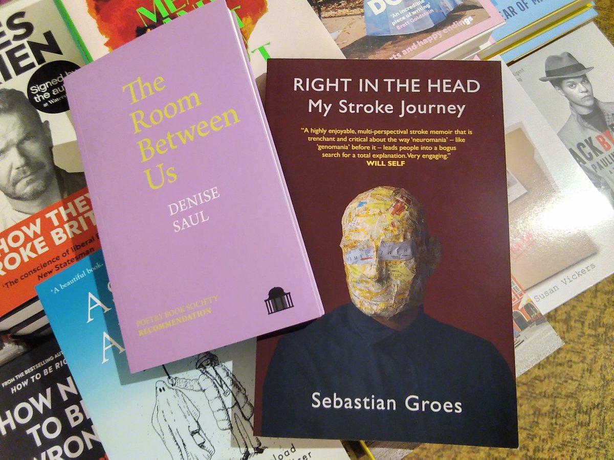 As @basgroes says, this is a lovely piece by @phddisability on tiktok, about Wolverhampton, and Bas's event at the recent @WolvesLitFest. We have both @DeniseSaul's beautiful poetry, The Room Between Us, and Bas Groes's highly original stroke memoir Right in the Head in stock.