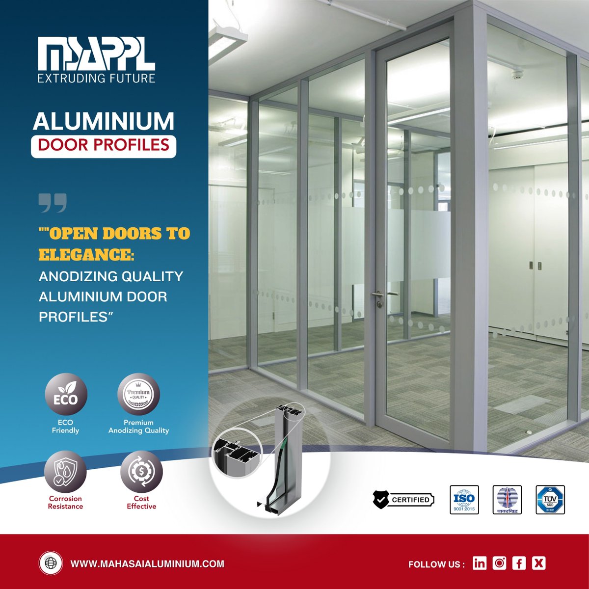 'Elevate Your Spaces with MSAPPL's Premium Aluminium Door Profiles!'
#AluminiumDoors #DoorProfiles #AluminiumProfiles 
#InteriorDesign #HomeImprovement #AluminiumCraftsmanship
#ModernDoors #ArchitecturalProfiles #mahasaialuminiumprofiles #aluminium #aluminiumextrusion #msappl