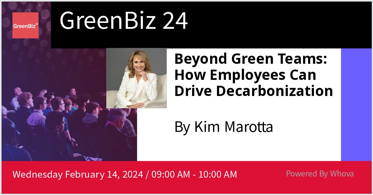 Giving a talk at GreenBiz 24 on Beyond Green Teams: How Employees Can Drive Decarbonization. Sustainability friends, see you there! - via #Whova event app
