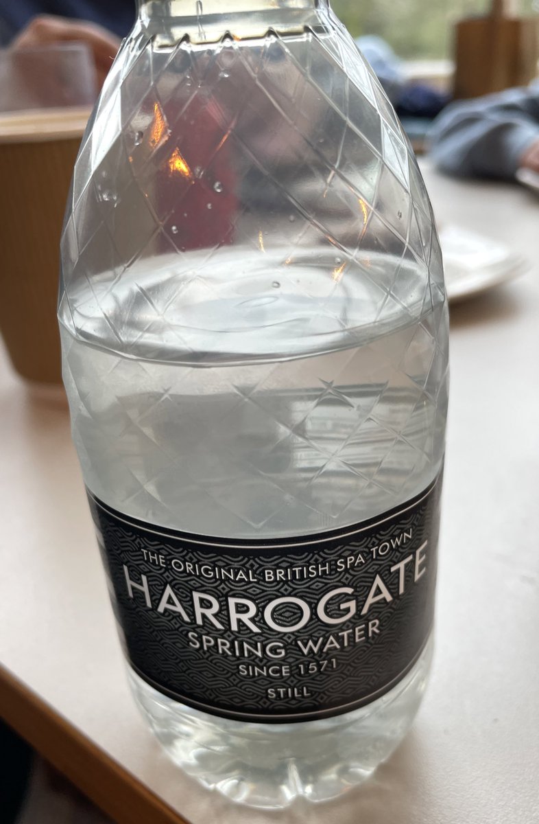 Visiting the mineral water town of Buxton today and in the town’s Pavillion Tea Rooms they serve Harrogate spring water!!!! @buxtonwater