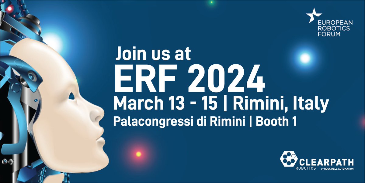 clearpathrobots's tweet image. Next month, we&apos;re headed to Rimini, Italy! 🇮🇹 Join us at the European Robotics Forum at the Palacongressi di Rimini from March 13-15. If you&apos;re attending, be sure to visit our booth to chat with our team! #ClearpathRobotics #ERF2024 #eurobotics 🤖