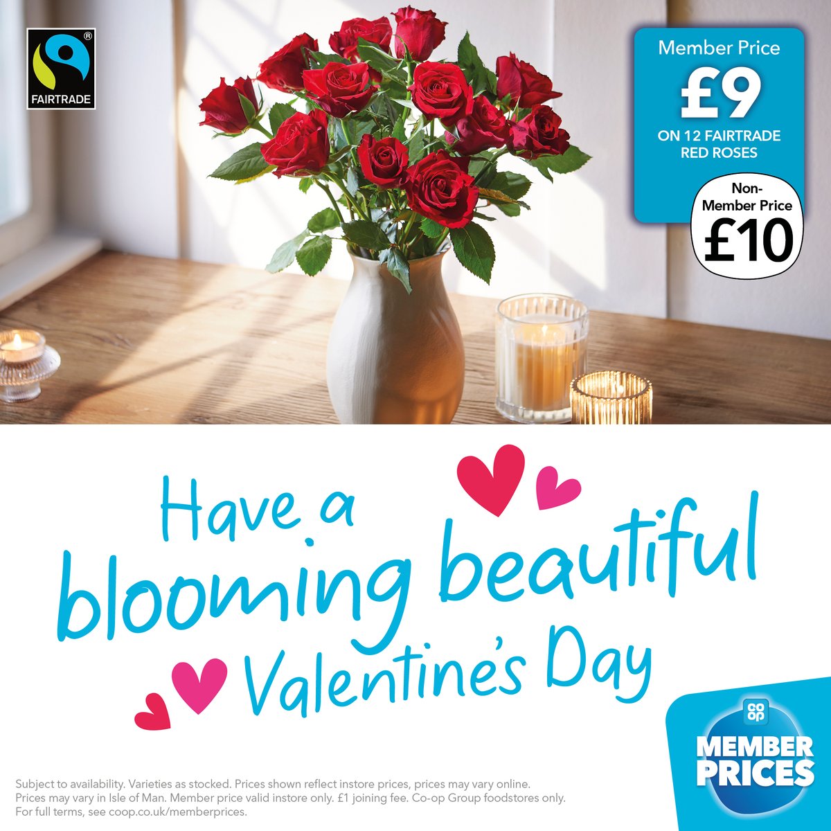 Co-op Members now save on beautiful Fairtrade roses, the perfect gift for Valentine's Day 🌹 Find them in your local Co-op store. Not yet a @coopuk Member? Sign up today 👉 coop.co.uk/membership
