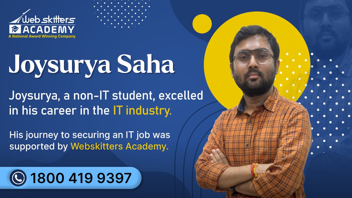 WebSkitters_Edu's tweet image. From Non-Tech to React Developer | Joysurya found success with the guidance of Webskitters Academy.
Watch Now👉youtu.be/4dCf6zTFFWk?si…
#WebskittersAcademy #successstory #reactjscourse #mernstackcourse #reactjsdeveloper