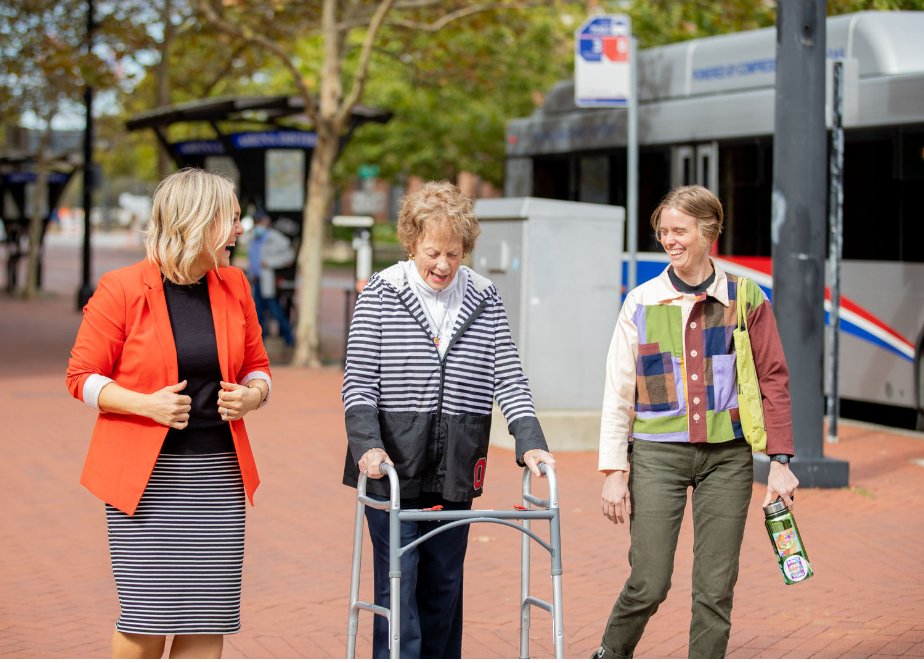 To celebrate #OhioLovesTransitWeek, #AgeFriendly Assistant Director <a href="/ChristineHapp_2/">Christine Happel</a> reflects on what transit means to them:  “My favorite part of public transit is how I feel connected to the city &amp; others. I use it so I don’t have to worry about driving or parking”