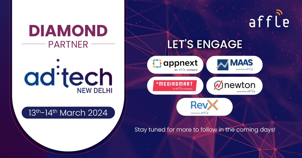 We are excited to be part of the upcoming edition of @adtechIndia (New Delhi) 2024 as a Diamond Partner! Let's engage at the event & explore mutual synergies. Stay tuned for more updates.

#adtechDelhi #BuiltToLast