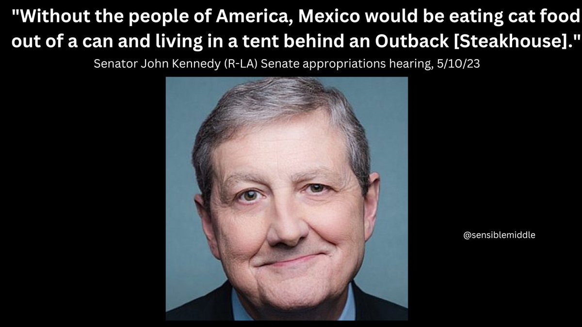 Republican Senator John Kennedy tells Latinos how his party really feels about them…they “would be eating cat food out of a can…” #MorningJoe Jon Stewart $95 Billion 22 Republicans DOA in the House