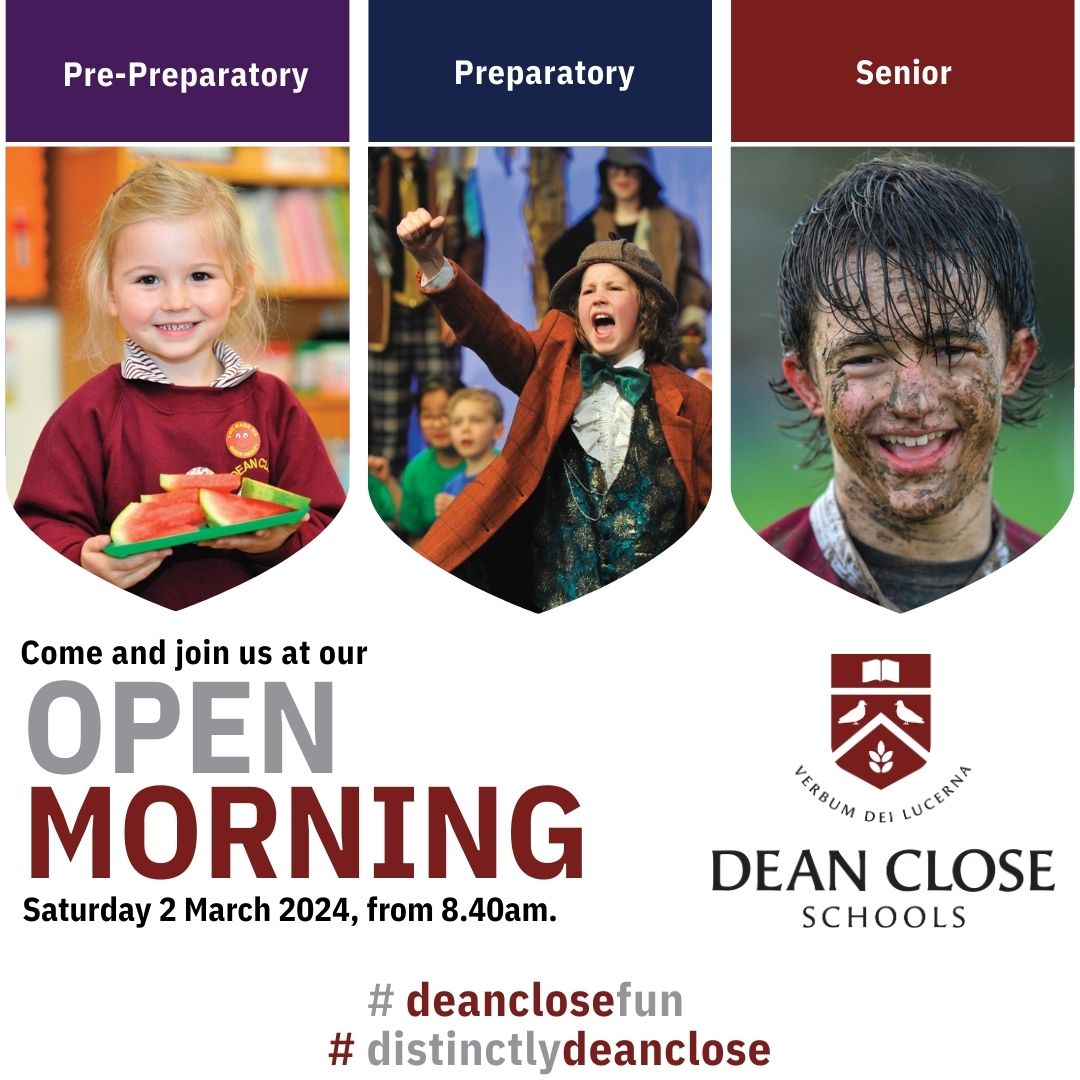 Join us for our Whole School Open Morning on Saturday 2 March, starting from 8.40am. Come along and explore what makes us #DistinctlyDeanClose. Click the link to book your place: deanclose.org.uk/admissions/vis… #DeanClosePrepPrep #DeanClosePrep #DeanCloseSenior