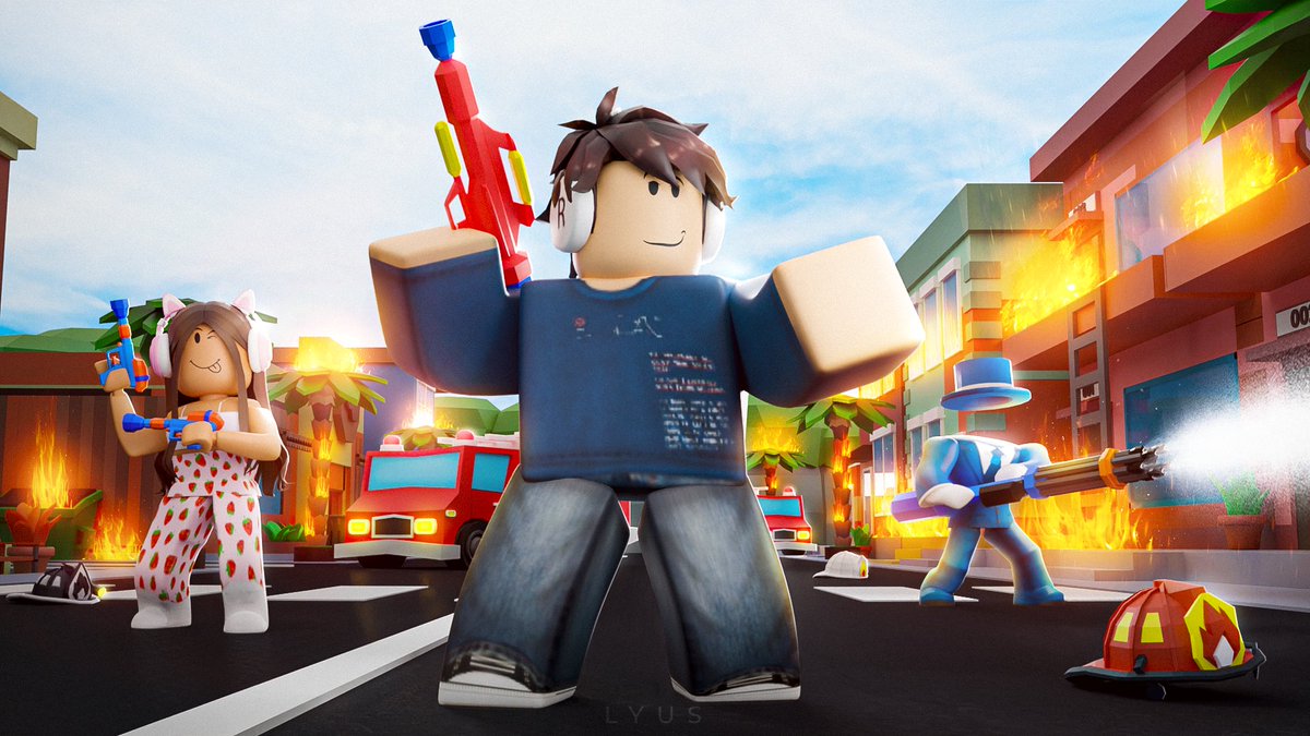 gfxlyus's tweet photo. Thumbnail fan art for Firefighter Simulator! 🔥🧯

It took me a while to make this art, but it was worth it, I did it to practice

📷#Roblox | #RobloxDev | #RobloxGFX | #robloxart https://t.co/O8q9PIwylo