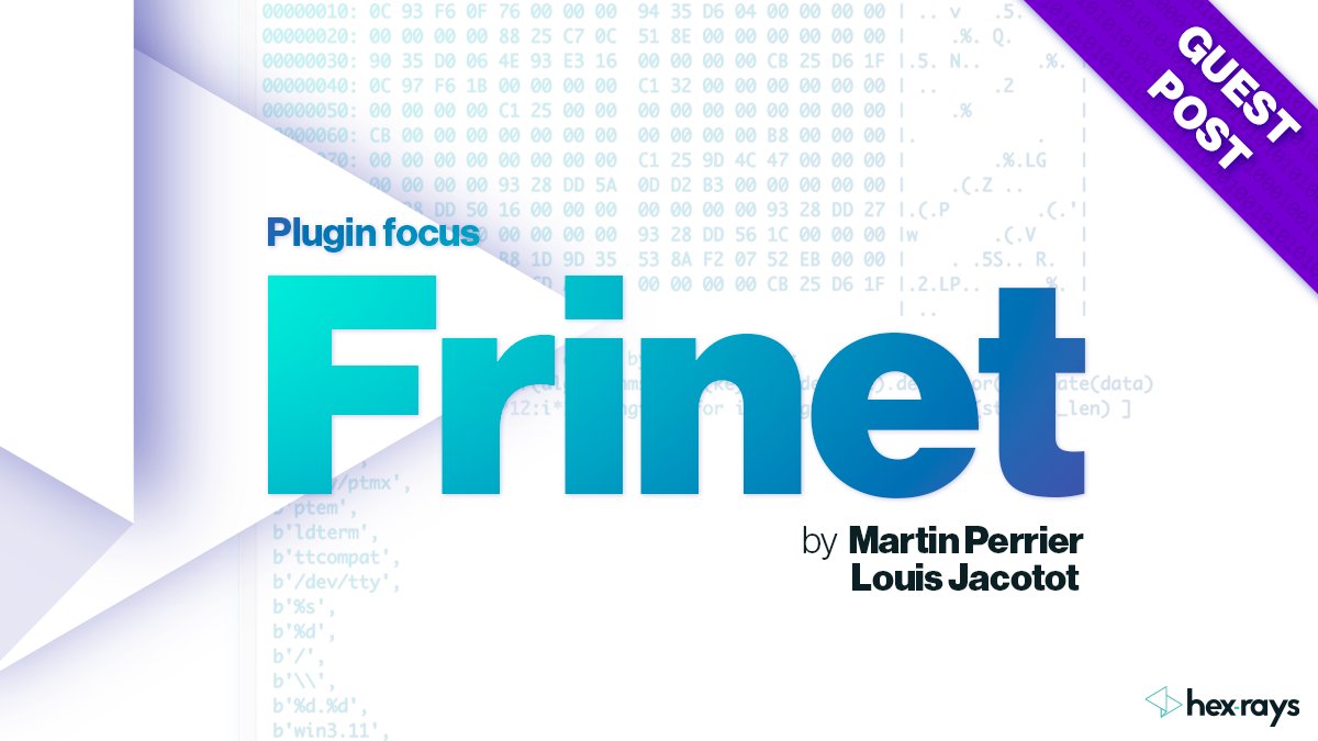 Take a break and read our new #PluginFocus article! Martin Perier and Louis Jacotot from <a href="/Synacktiv/">Synacktiv</a> introduce Frinet – a combination of a Frida-based tracer that supports iOS, Android, Linux, Windows with an enhanced version of the Tenet trace explorer 🌐 hex-rays.com/blog/plugin-fo…