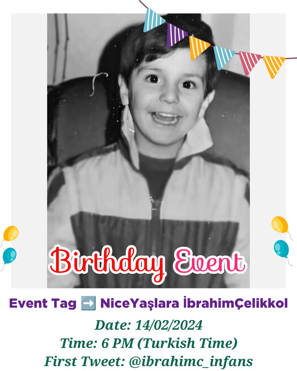✨ 14 February is a special day for all İbrahim Çelikkol admirers, because it's his birthday.

We'll celebrate it like always. We'd love it if you also join us in the celebration.

Date: 14 Feb
Time: 6 PM (Turkish Time)

• Event Tag: NiceYaşlara İbrahimÇelikkol

#İbrahimÇelikkol