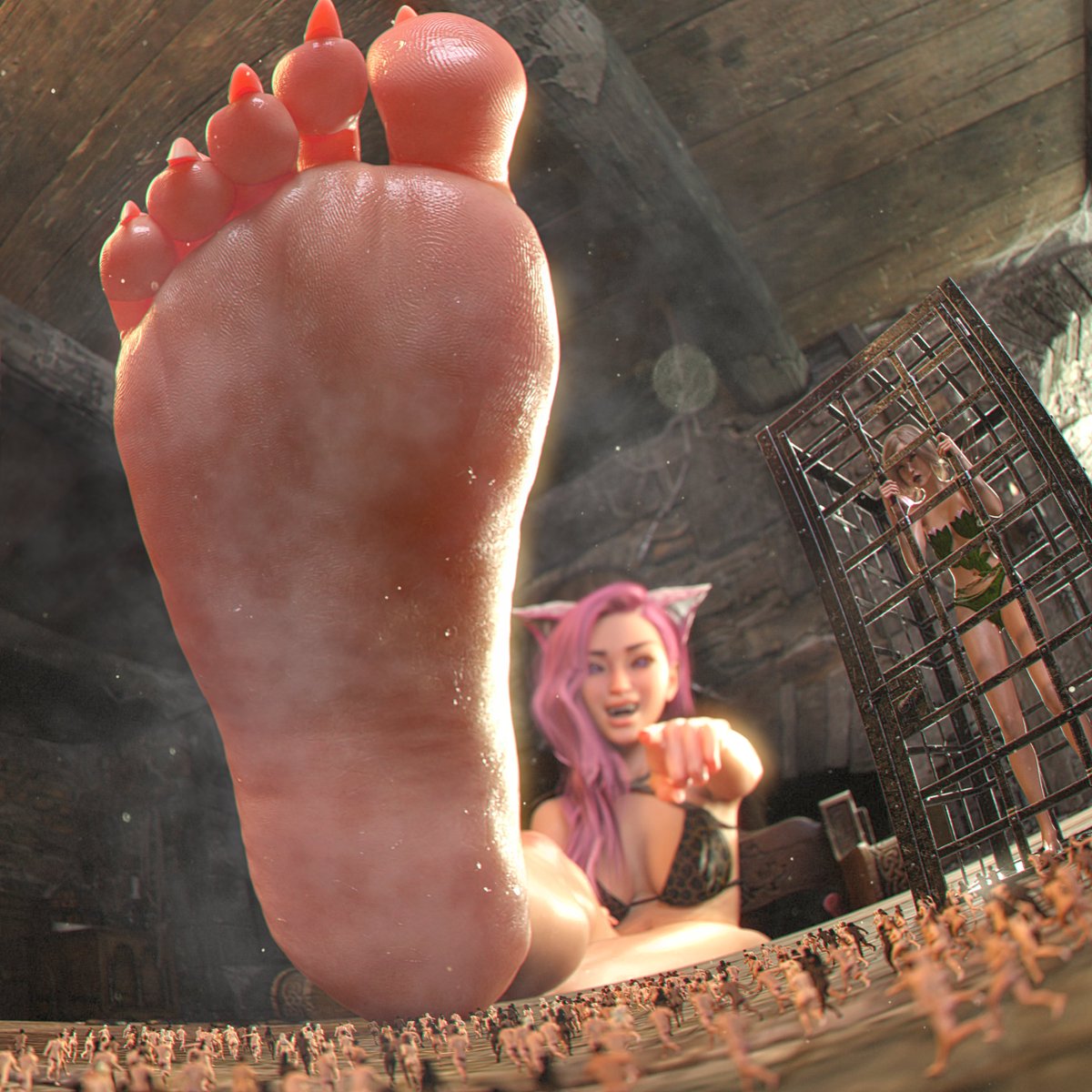 PsyShack3D's tweet photo. "First one to reach the top doesn't get squashed!"
Based on a request. I decided to use my OC Rayna for it.
#giantess #sizetwitter https://t.co/6nLvrJfdXj