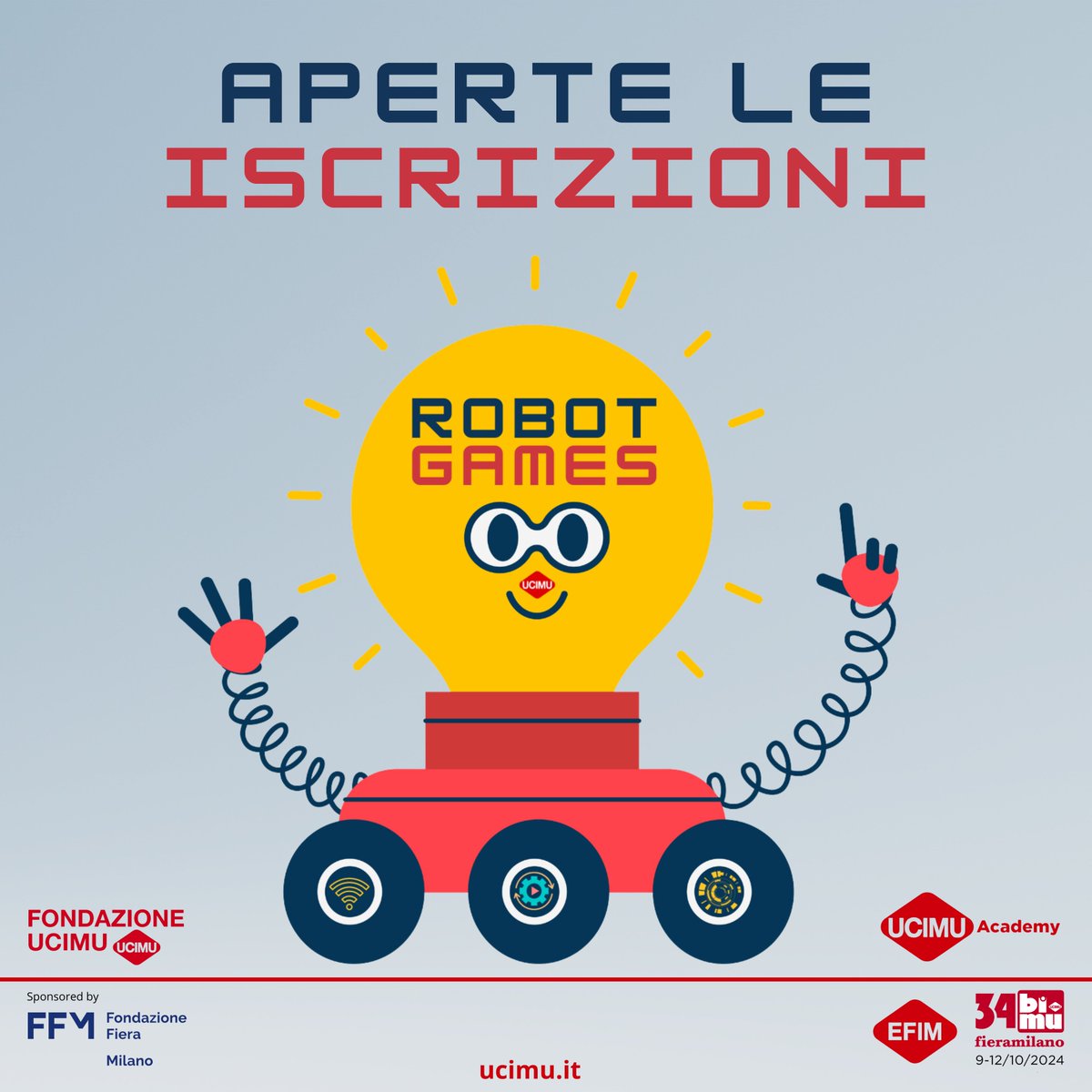 UCIMU's tweet photo. 🤖 #ROBOTGAMES, il nuovo concorso di #UCIMU che mette in competizione le #scuole a colpi di #innovazione nel mondo della #automazione #robotica!
🏆 20.000 euro i premi in palio
🤗 La finale ospitata a #34BIMU
📅 Iscrivi la tua #scuola entro l'8 marzo!
https://t.co/b77gcZFopF https://t.co/rvruSCbIJ7