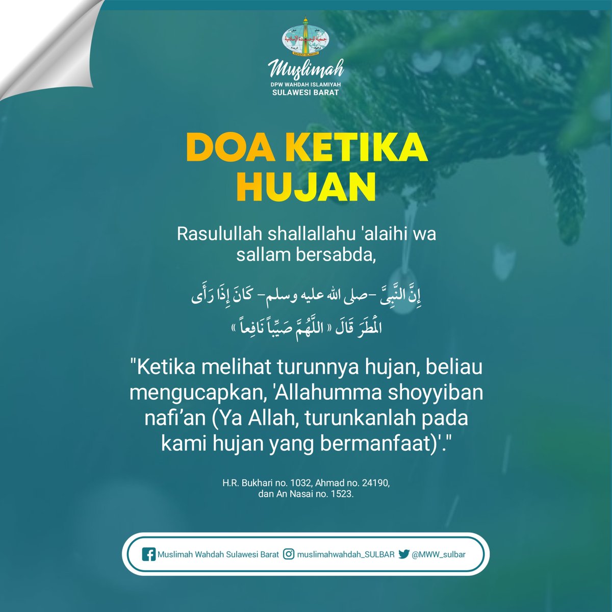 MWWsulbar's tweet photo. Doa ketika hujan. https://t.co/jbjI4oCU1m