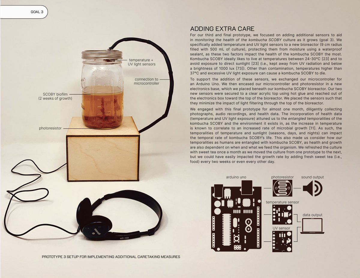 Loved this exploration by @fionaaabelll on monitoring/designing with living organisms. It made me think about new ways of thinking & caring with data for more-than-human understandings. I am never going to look at my Kombucha SCOBY in the same way... #TEI2024