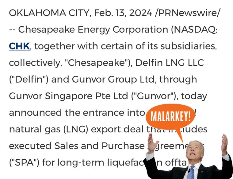 SStapczynski's tweet photo. The first US LNG supply deal since the freeze on new projects 👇🇺🇸

➡️ Chesapeake to buy 0.5m tons/year of LNG from Delfin, then sell it to Gunvor
➡️ This is lower than the initial non-binding pact, which was 2m tons/year
➡️ Delfin isnt affected by the pause and has all approvals https://t.co/qhaS0NJjUr