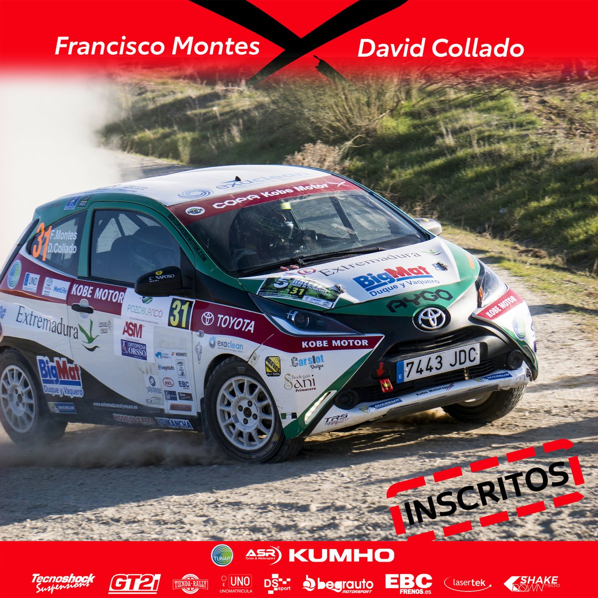 KobeMotorsport's tweet photo. 📝 Inscritos Copa Kobe Rallyes 2024 📝
Francisco Montes 🤝 David Collado
#kobemotorsport #copakobemotor #copakobe #lacopakobemola https://t.co/hfNLHwLQSR