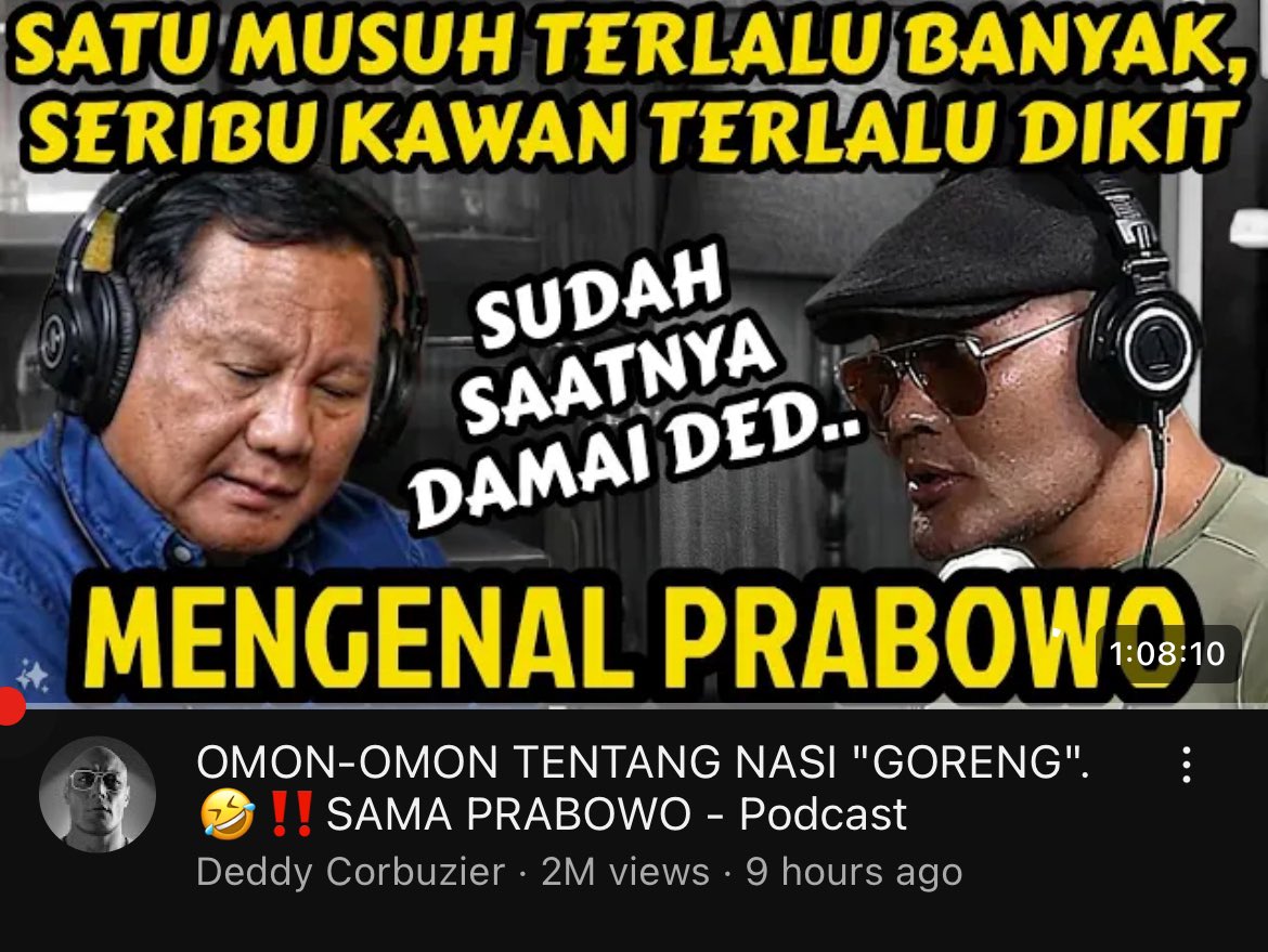Loh loh loh, di saat Dirty Vote dianggap black campaign karena tayang di minggu tenang, eh pak Prabowo hari ini ada di Close the Door. Iki piye sih lur 😭