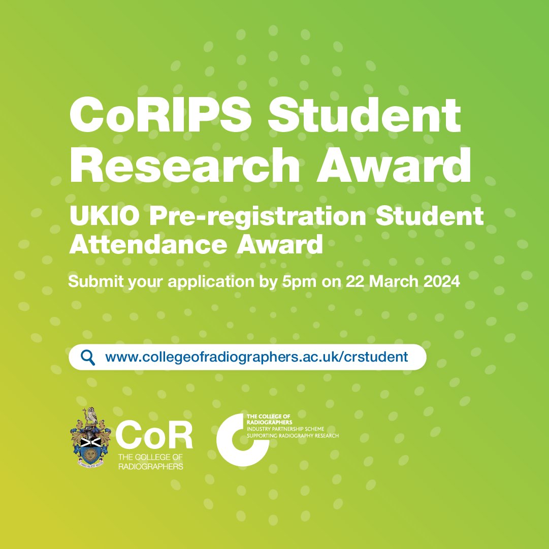 SCoRMembers's tweet photo. #Radstudents, have you considered a career in research?
Our new award can provide you with funding to attend #UKIO2024 as part of an experienced research team. It’s a great opportunity to gain valuable insight into a #radresearch career!
Learn more 👉 https://t.co/KO5HRmJHnt https://t.co/5YK3fR7VuN