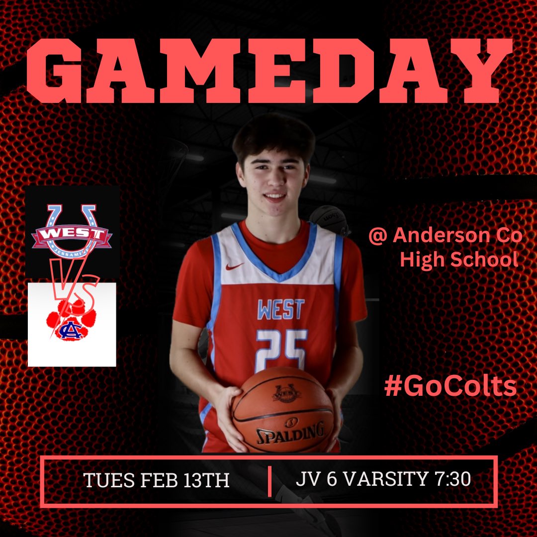 🏀 GAMEDAY
🗓️ Tuesday Feb 13th
🆚  Anderson Co  
📍  Anderson Co High School  
🕰️  JV 6PM  Varsity 7:30PM

#GOCOLTS