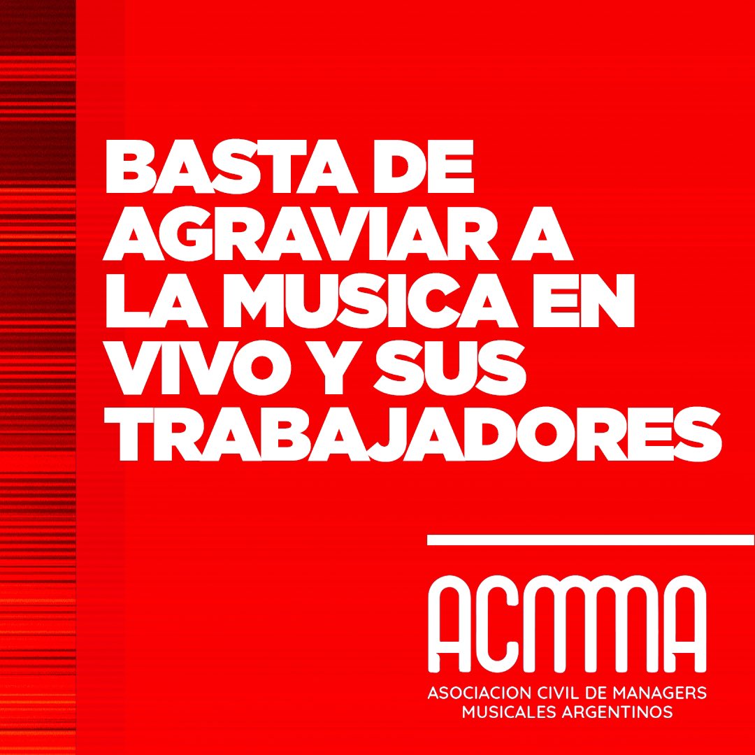 managersarg's tweet photo. La música en vivo es cultura, trabajo y dignidad. Genera puestos de trabajo que impactan de forma considerable en el PBI.
Basta de agraviar a los y las trabajadoras de la música.

ACMMA - Poniendo en valor a la música argentina https://t.co/gFrTSvKri0