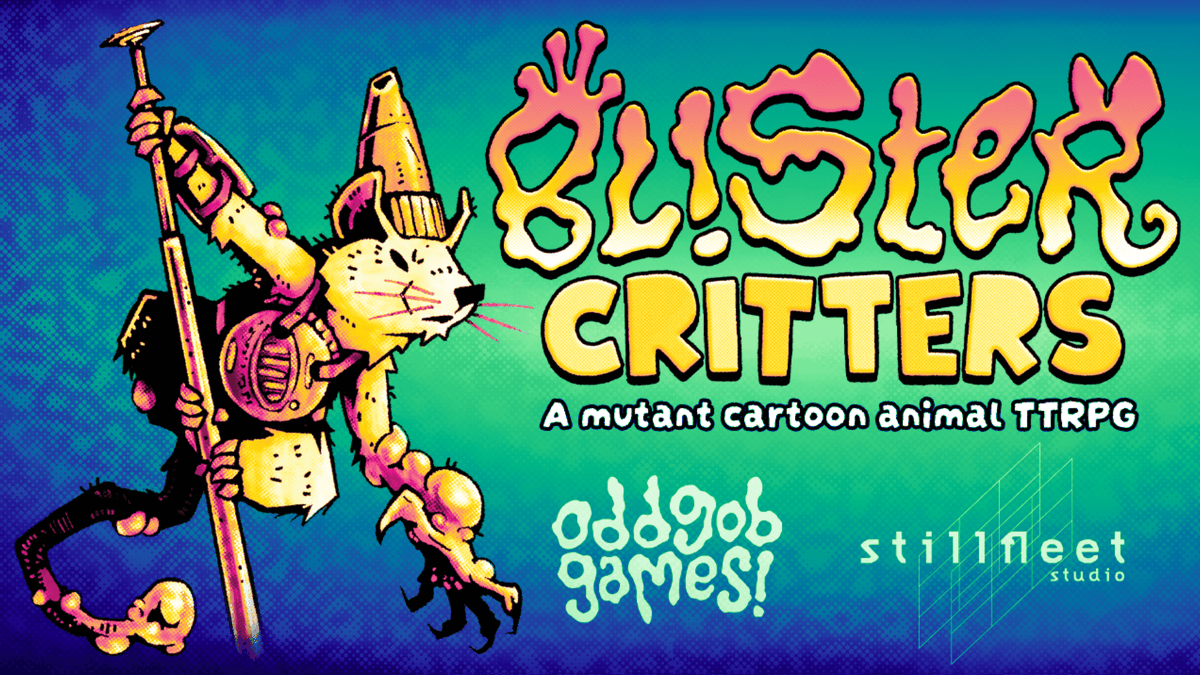 Weekly_Scroll's tweet photo. We got to play BLISTER CRITTERS, a ttrpg of cartoon mutant animals in a post-human ecopocalyptic world having adventures like it's a radiation-blasted Saturday-morning show, with @oddgobgames @stillfleet and @L__Dean!! 🔗👇 https://t.co/bOZ0IZs88x