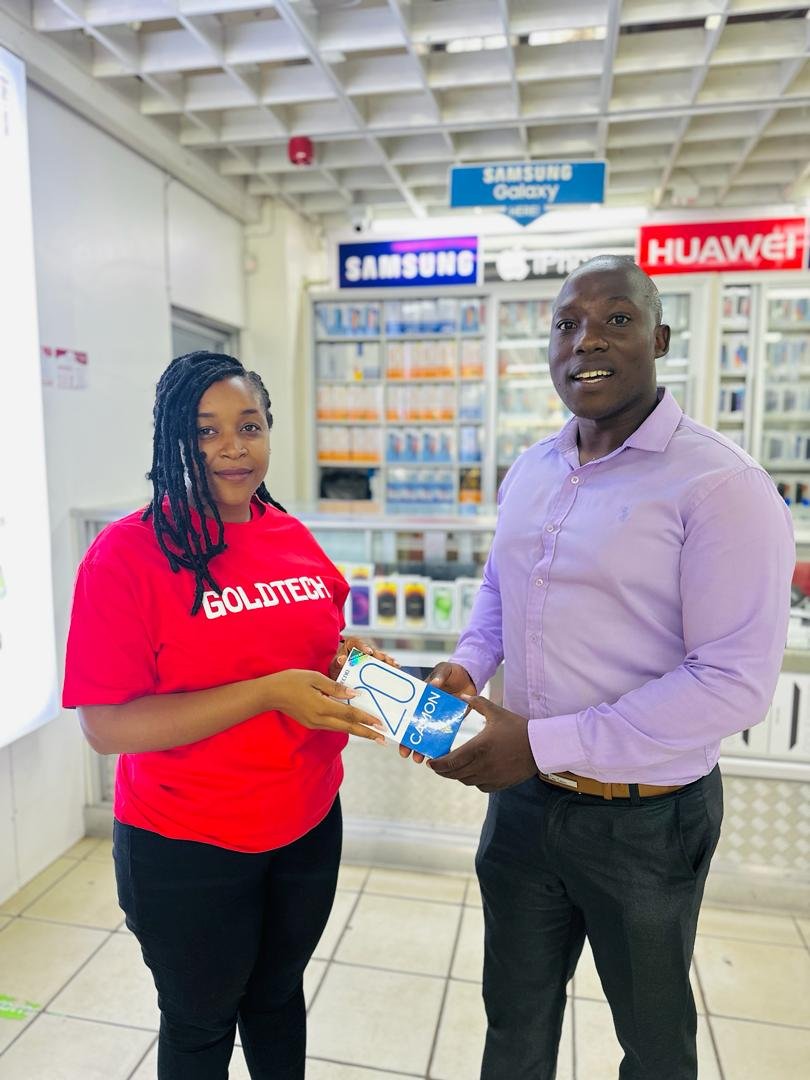 GoldtechZim's tweet photo. 🔵Once again, congratulations to Ruto Alex on winning a brand-new Techno Camon 20, 256GB + 8GB Ram for his accurate prediction of the 2024 AFCON score-line! #GoldTechElectronics making style affordable. Another smartphone giveaway challenge coming soon. https://t.co/hmPzKLRuYp