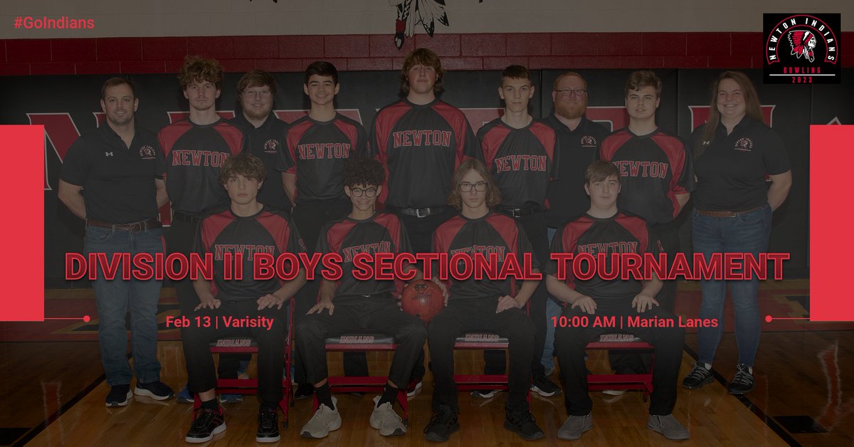 Good luck to the boys as they compete in the D2 Sectional Tournament today! #GoIndians #NewtonBowling @NewtonAthletics