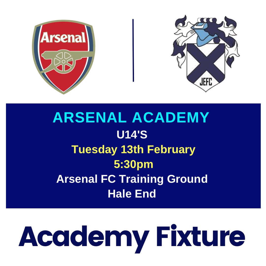 JuniorEliteFC's tweet photo. ⚽️ | WISHING all the very best to our U14’s in todays Academy Match at Arsenal FC Academy.
#WeAreElite #DevelopmentGurus #GrassrootsConnoisseurs #AcademyMatch @arsenal @ArsenalAcademy #AcademyFootball #GrassrootsFootball @TandridgeYFL @KentYouthLeague https://t.co/cFJcpm1CxU