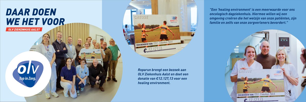 Vorige week brachten wij een bezoek aan @OLVZaalst. Samen met onze vrijwilligers en Team 94 | OLV AAN ZET hebben wij een cheque uitgereikt van €12.127,13 voor een healing environment.