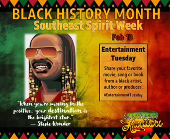 SoutheastIHX's tweet photo. Entertainment Tuesday! ๐ฌ๐ถ๐
Share your favorite movie, song, or book from a black artist, author, or producer! ๐๐โค๏ธ
#SoutheastHustlers #BHM #EntertainmentTuesday https://t.co/yQuwrmrRoz