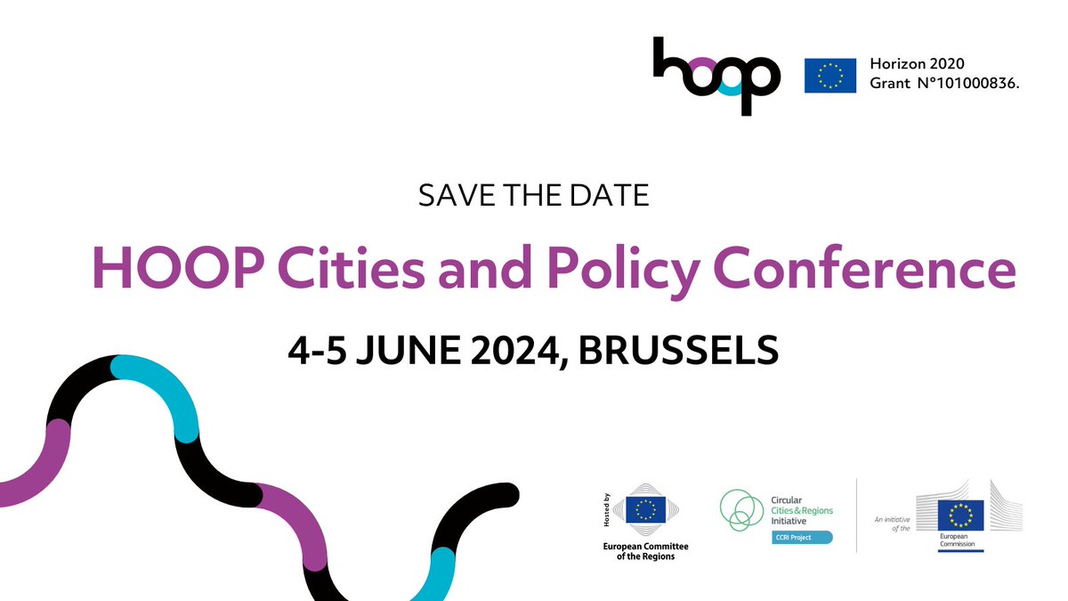 📢 Save the date! The HOOP Cities and Policy Conference will be hosted in #Brussels by the European Committee of Regions on 4-5 June 2024! Learn more about the conference 👇 hoopproject.eu/hoop-cities-an…