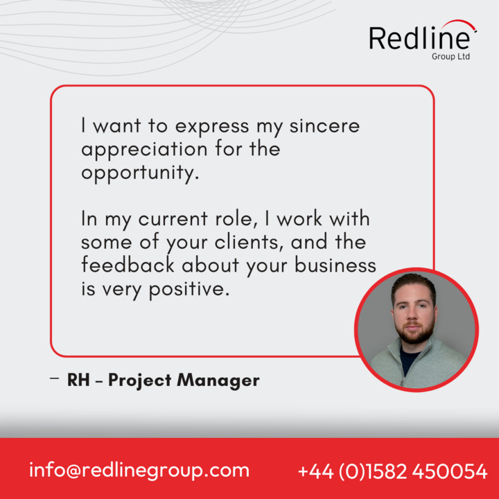 redlinegroupuk's tweet image. #TestimonialTuesday is here!

If you&apos;d like to work with us, reach out to using the email: info@redlinegroup.com

#technicalrecruitment #technology #engineeringrecruitment #testimonial