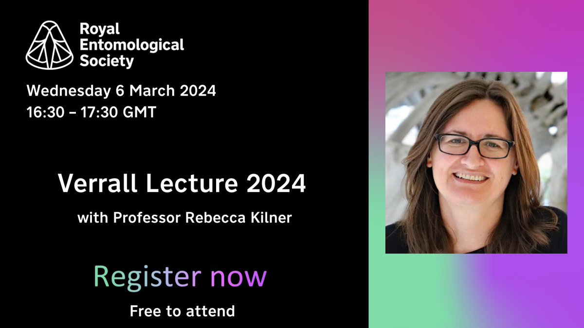 RoyEntSoc's tweet photo. Join us Wednesday 6 March, 2024 to hear Professor Rebecca Kilner @BuryingBeetle give the #Verrall Lecture. Free to attend event.
Please note the venue has changed from @NHM_London to @ImperialCollege.
https://t.co/0DB3o7c98k
#VerrallLecture #Entomology https://t.co/NN1oc73Pjw